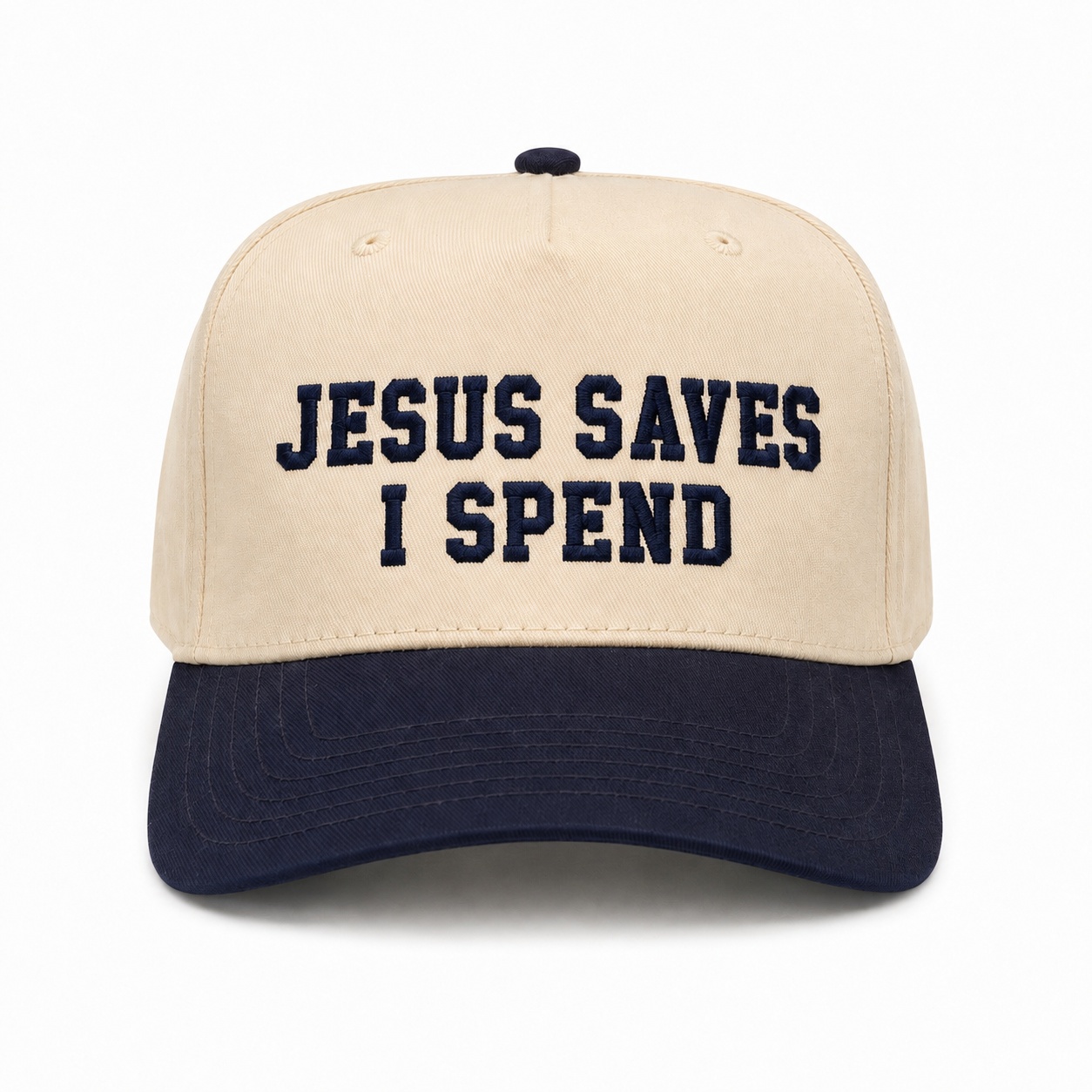 JESUS SAVES I SPEND hat