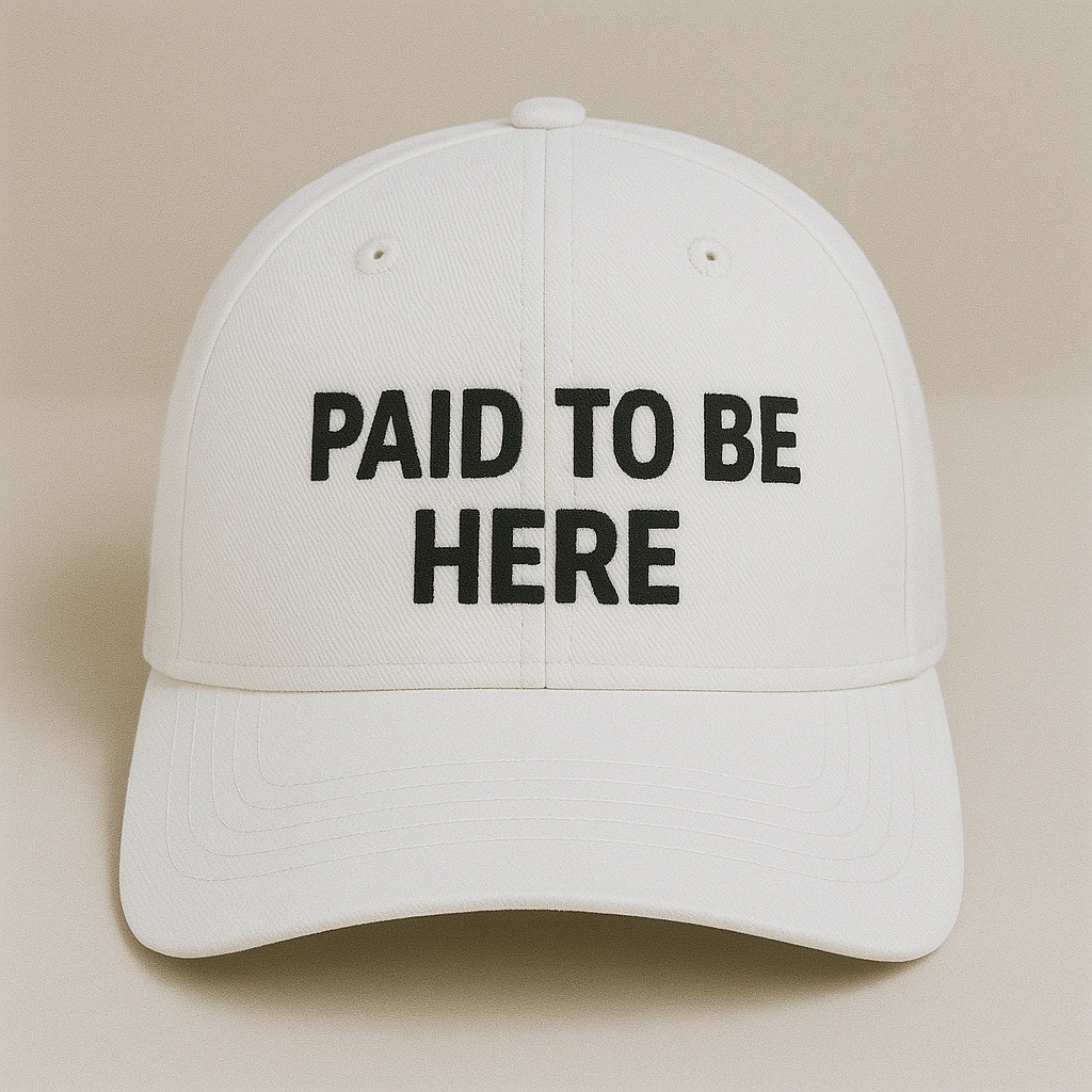 PAID TO BE HERE hat